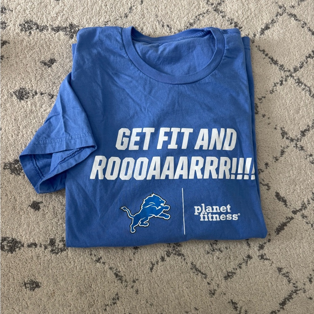 Detroit Lions Planet Fitness Short Sleeve T Shirt Top